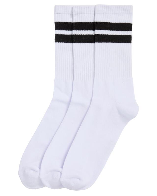Chaussettes de tennis rayées homme, blanc — KiK, produit allemand authentique au Maroc