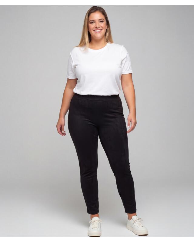 Faux suede trousers for women, black (KiK Hose in Wildlederoptik (schwarz)) — KiK, authentic German product in Morocco