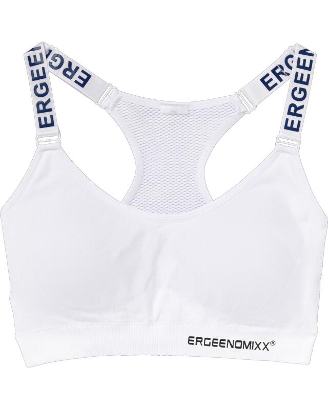 Brassière de sport en mesh femme, blanc (KiK Sport-Bustier mit Mesh (weiß)) — KiK, produit allemand authentique au Maroc