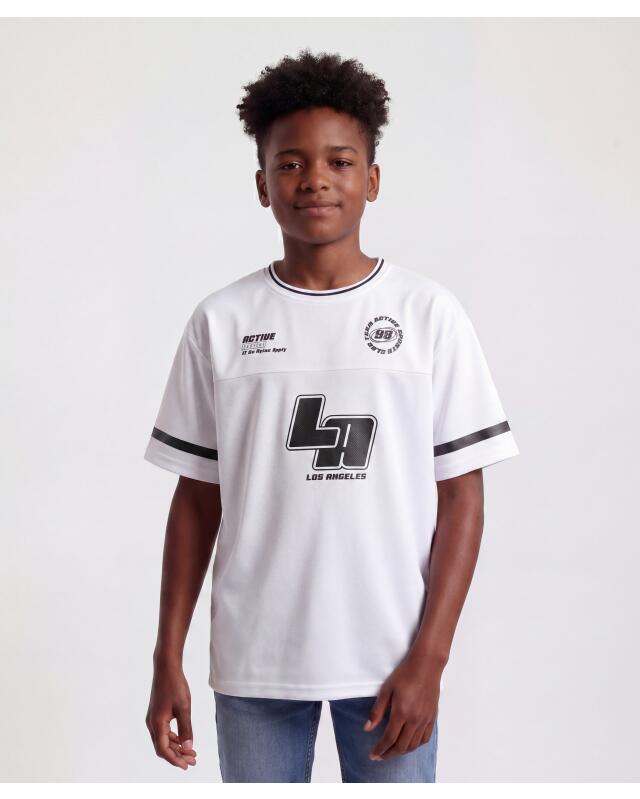 Oversized sports T-shirt for boys, white (KiK Sport-Shirt oversized (weiß)) — KiK, authentic German product in Morocco