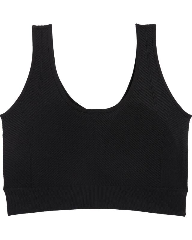 Ribbed sports bralette for women, black (KiK Sport-Bustier gerippt (schwarz)) — KiK, authentic German product in Morocco