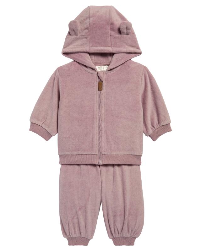 Veste + pantalon en velours naissance fille, violet (KiK Newborn Jacke + Hose aus Velours (lila)) — KiK, produit allemand authentique au Maroc