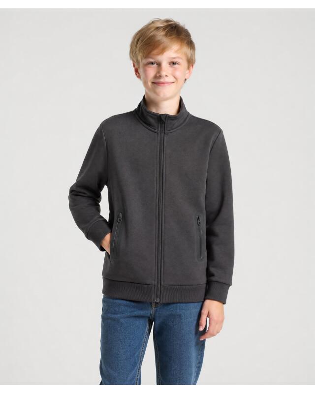 Veste de sport à col montant garçon, anthracite — KiK, produit allemand authentique au Maroc