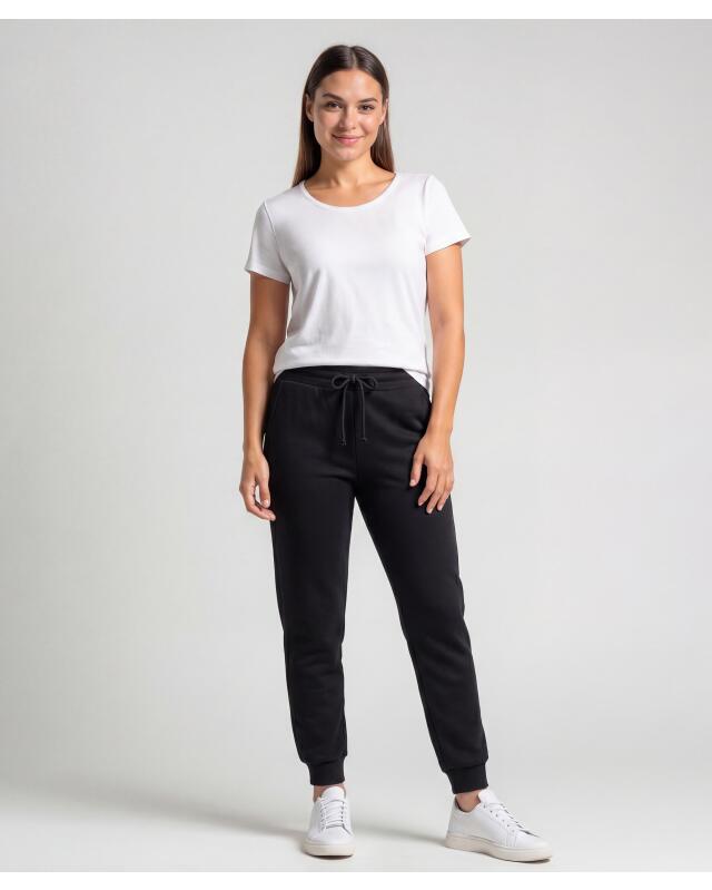 Pantalon de jogging à bords-côtes femme, noir (KiK Jogginghose mit Bündchen (schwarz)) — KiK, produit allemand authentique au Maroc