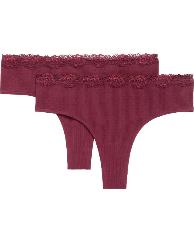 Ribbed thongs for women, purple (KiK Gerippte Strings (lila)) — KiK, authentic German product in Morocco