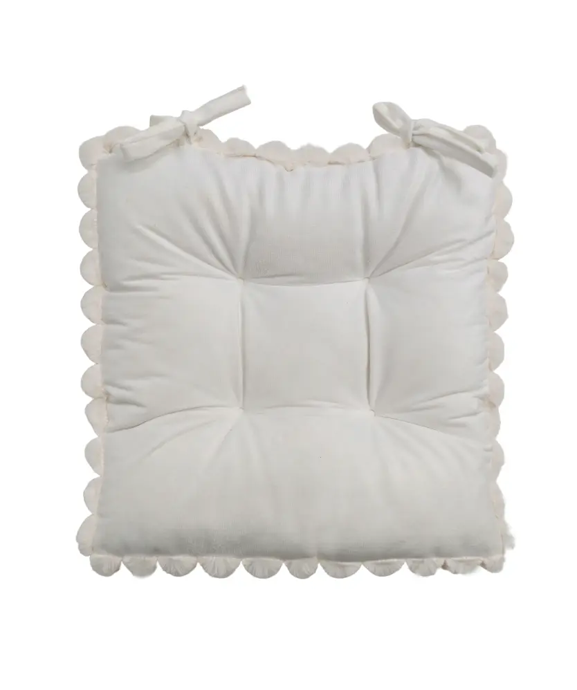 Sitzkissen mit Kunstfell, offwhite