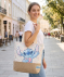 Lizenz Strandtasche mit Leinen hellblau