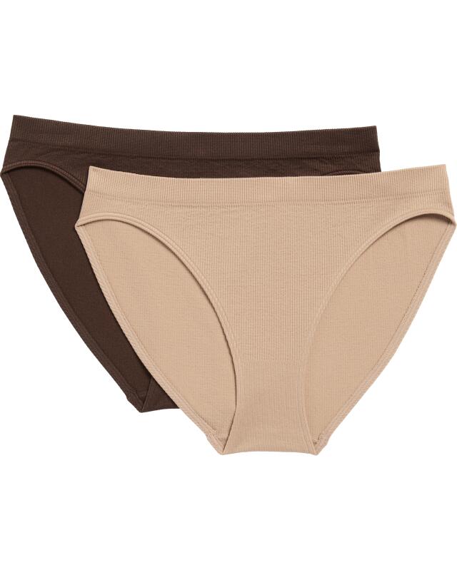 سراويل داخلية مضلعة للنساء، بني (KiK Slips mit Rippstruktur (braun)) — KiK, منتج ألماني أصلي في المغرب