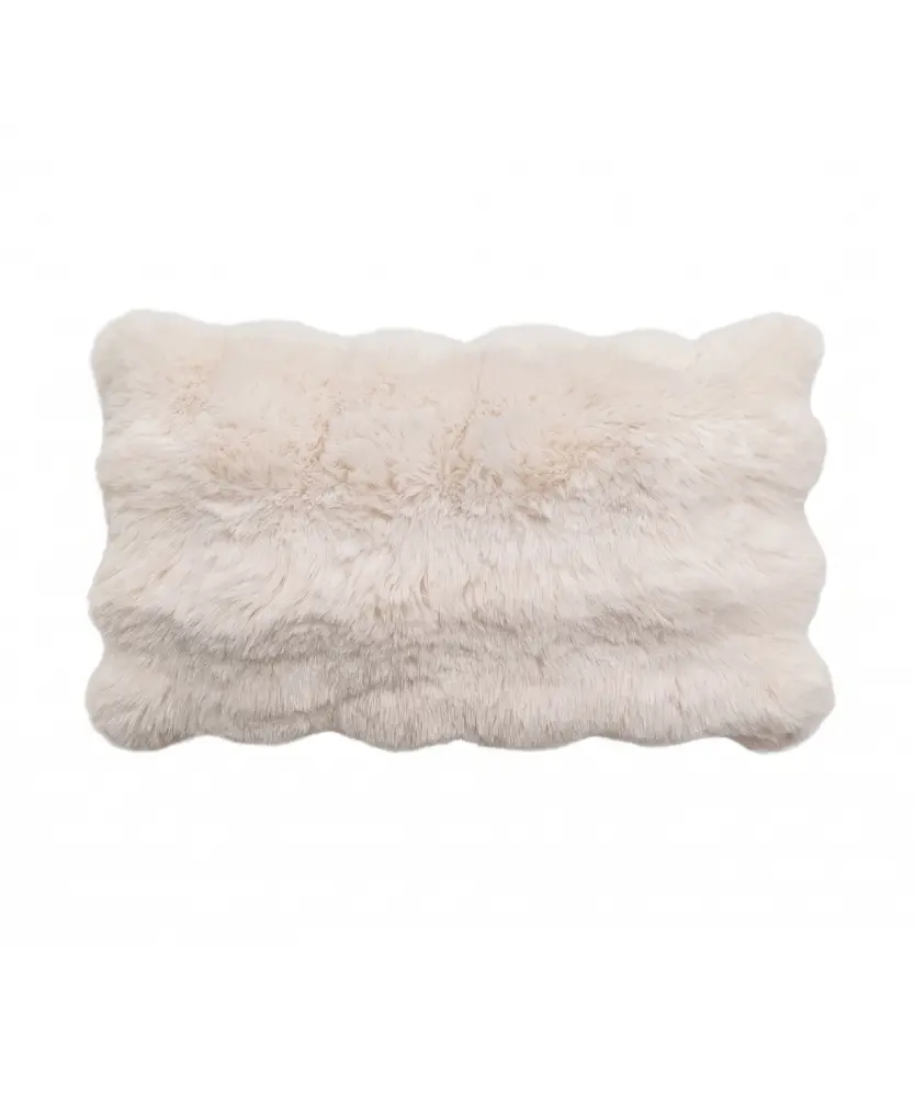 Kissen mit Kunstfell, offwhite