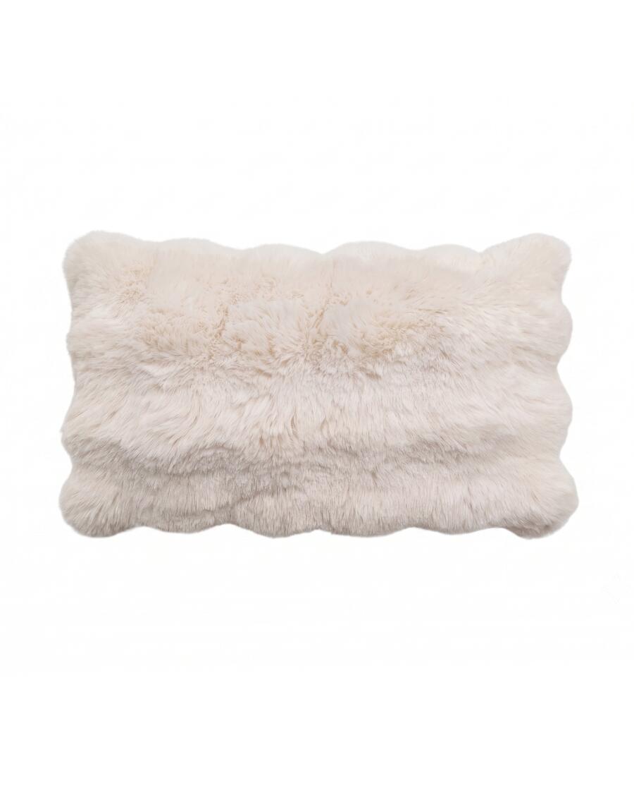 Kissen mit Kunstfell, offwhite