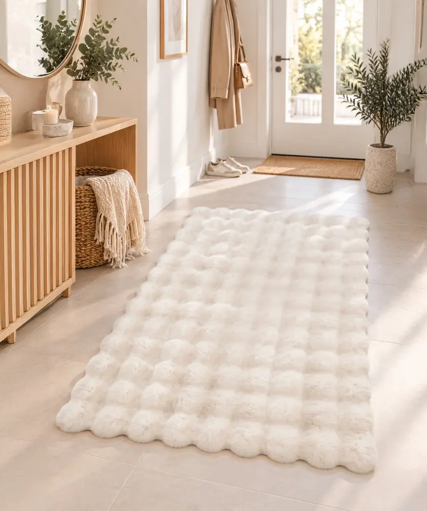 Teppich aus Kunstfell, offwhite