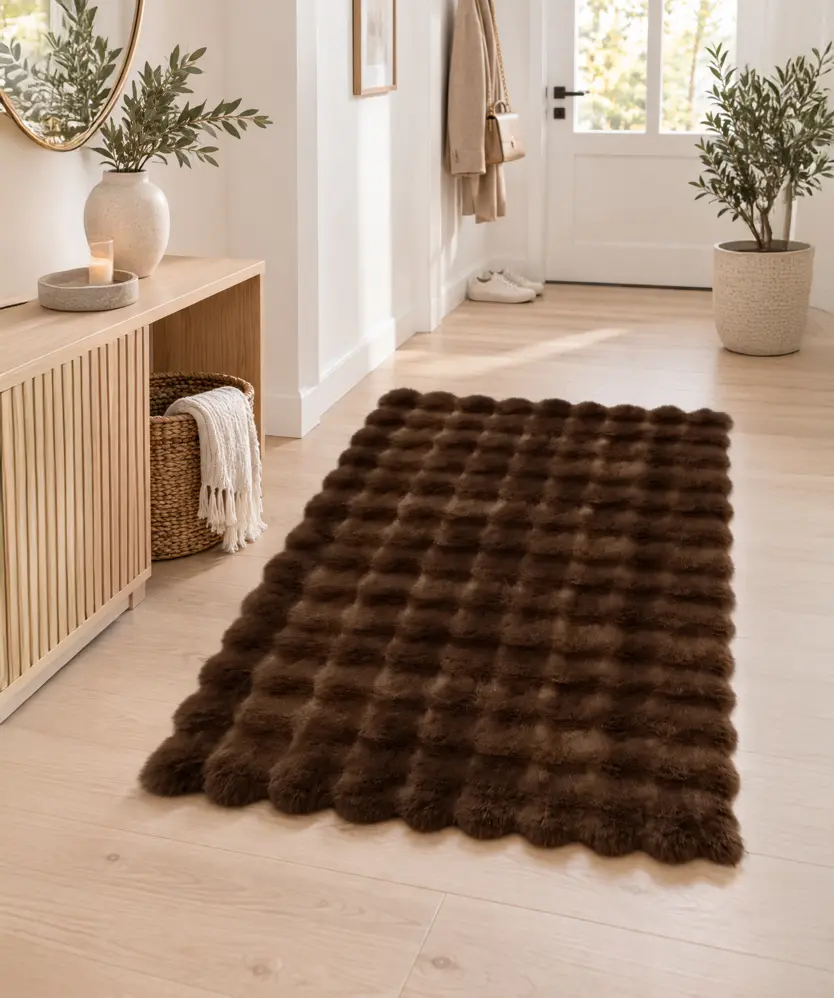 Teppich aus Kunstfell, braun