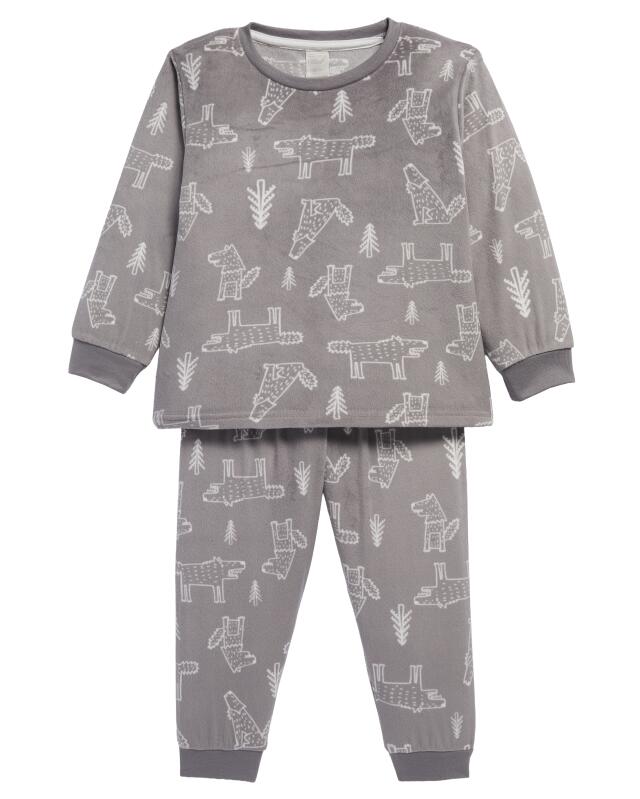 Pyjamas with all-over print for boys, light grey (KiK Pyjama mit Allover-Muster (hellgrau)) — KiK, authentic German product in Morocco