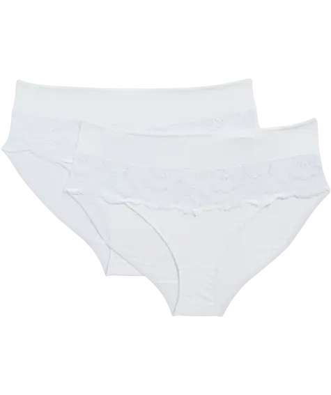 Weiße Slips mit Spitze