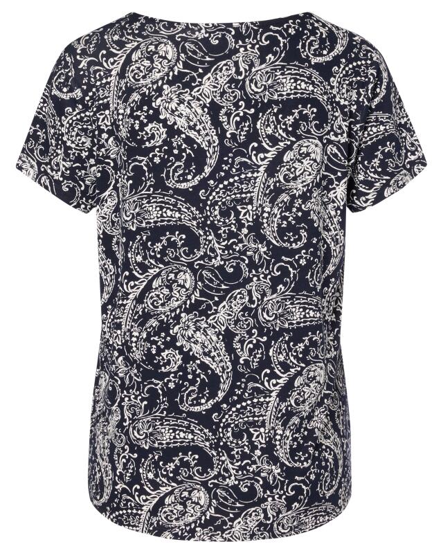 T-shirt manches courtes en viscose femme, bleu/blanc (KiK Viskose-Shirt Kurzarm (blau/weiß)) — KiK, produit allemand authentique au Maroc