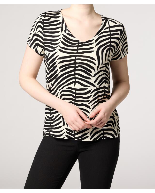Short-sleeve viscose top for women, zebra print (KiK Viskose-Shirt Kurzarm (Zebradruck)) — KiK, authentic German product in Morocco