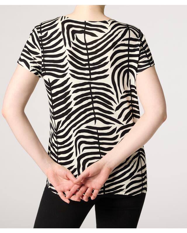 Short-sleeve viscose top for women, zebra print (KiK Viskose-Shirt Kurzarm (Zebradruck)) — KiK, authentic German product in Morocco