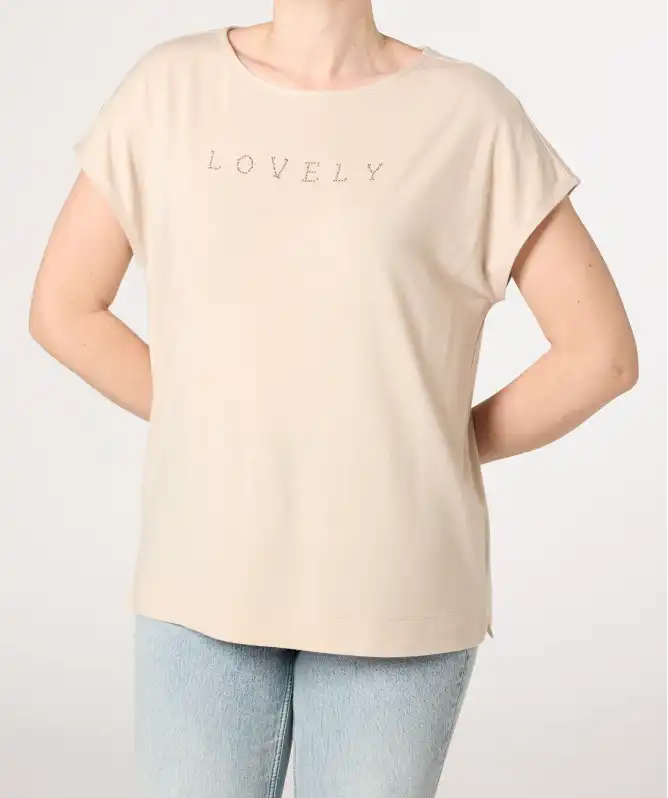 Shirt met glitter letters