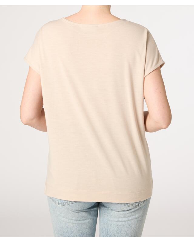 تيشيرت بكتابة من حجر الراين للنساء، كريمي (KiK Shirt mit Schriftzug aus Steinchen (creme)) — KiK, منتج ألماني أصلي في المغرب