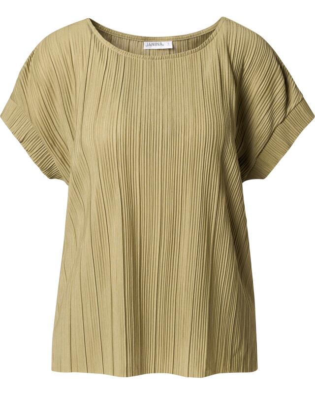 T-shirt plissé femme, kaki (KiK Plissee-Shirt (Khaki)) — KiK, produit allemand authentique au Maroc