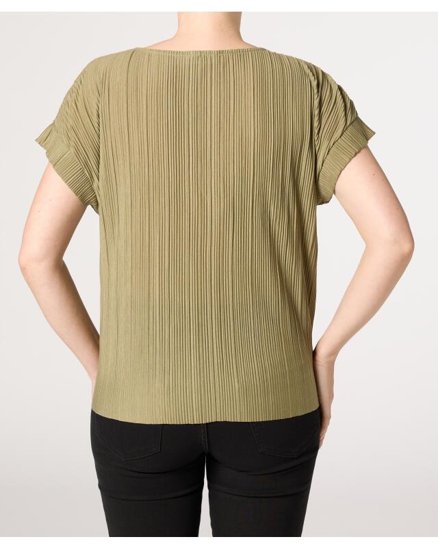 T-shirt plissé femme, kaki (KiK Plissee-Shirt (Khaki)) — KiK, produit allemand authentique au Maroc