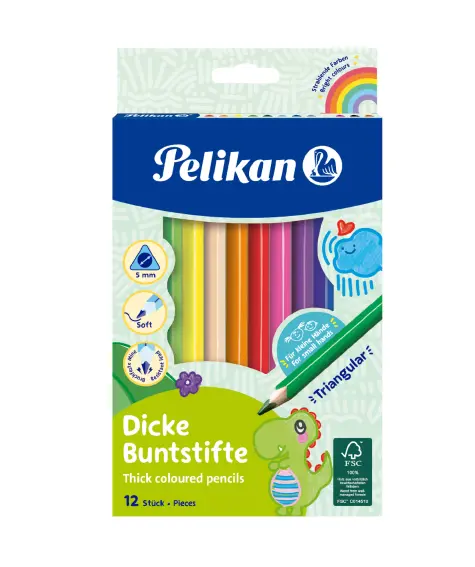 Dicke Buntstifte in Dreikantform