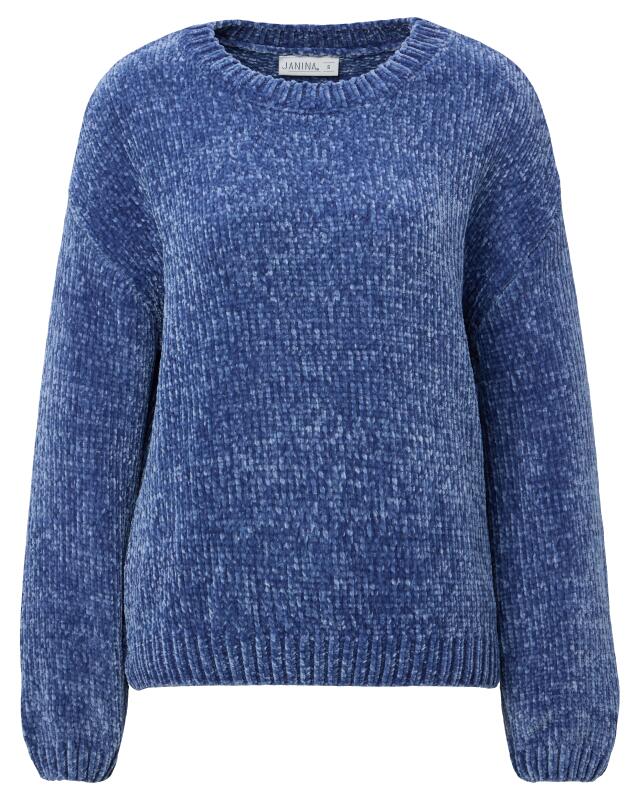 كنزة من الشنيل للنساء، أزرق جينز (KiK Pullover aus Chenille (jeansblau)) — KiK, منتج ألماني أصلي في المغرب
