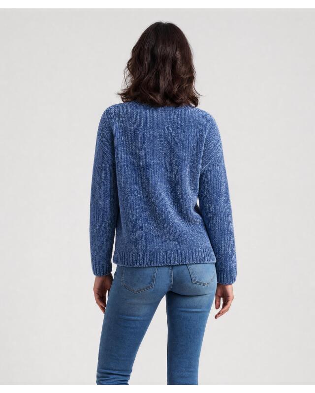 كنزة من الشنيل للنساء، أزرق جينز (KiK Pullover aus Chenille (jeansblau)) — KiK, منتج ألماني أصلي في المغرب
