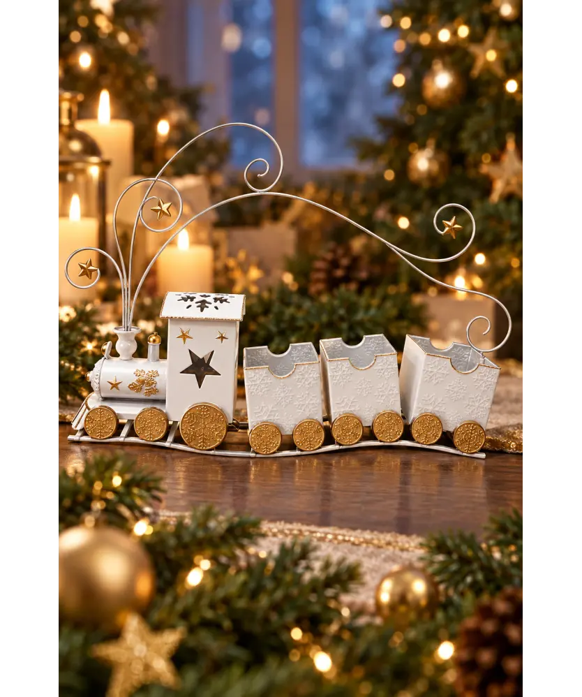 Deko-Zug Weihnachten, weiß