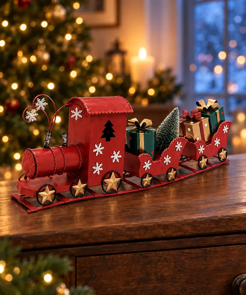 Deko-Zug Weihnachten, rot