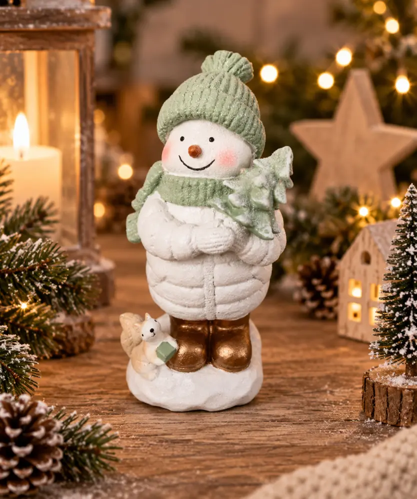 Deko-Schneemann Weihnachten, mintgrün