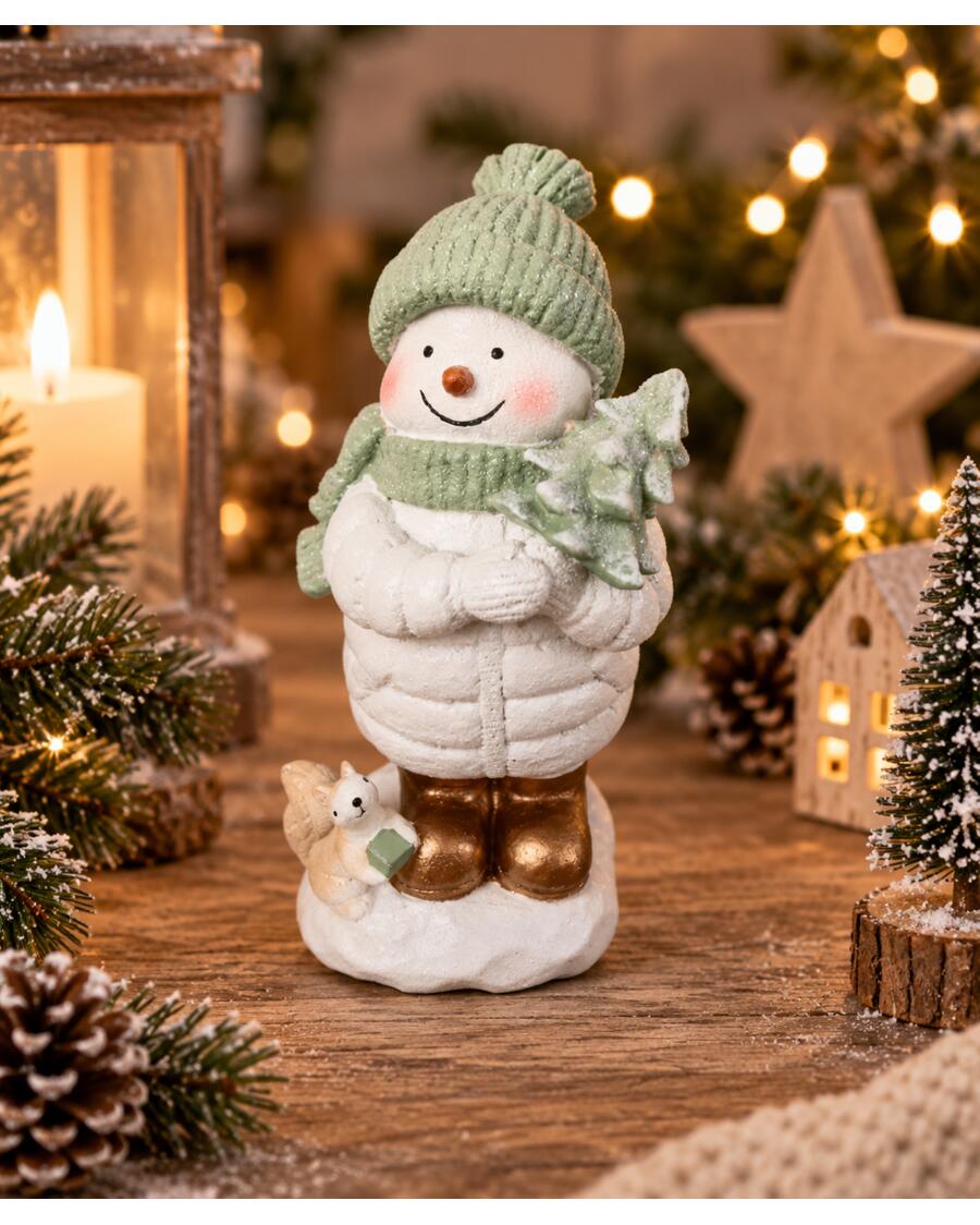 Deko-Schneemann Weihnachten, mintgrün