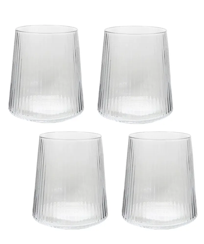 Geriffelte Gläser, transparent