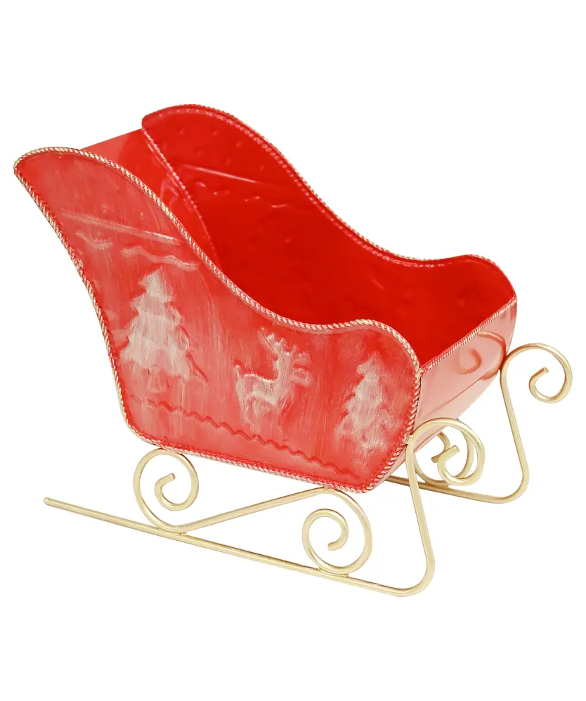 Deko-Schlitten Weihnachten, rot