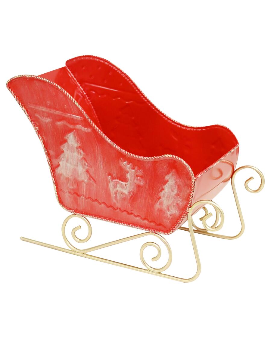 Deko-Schlitten Weihnachten, rot