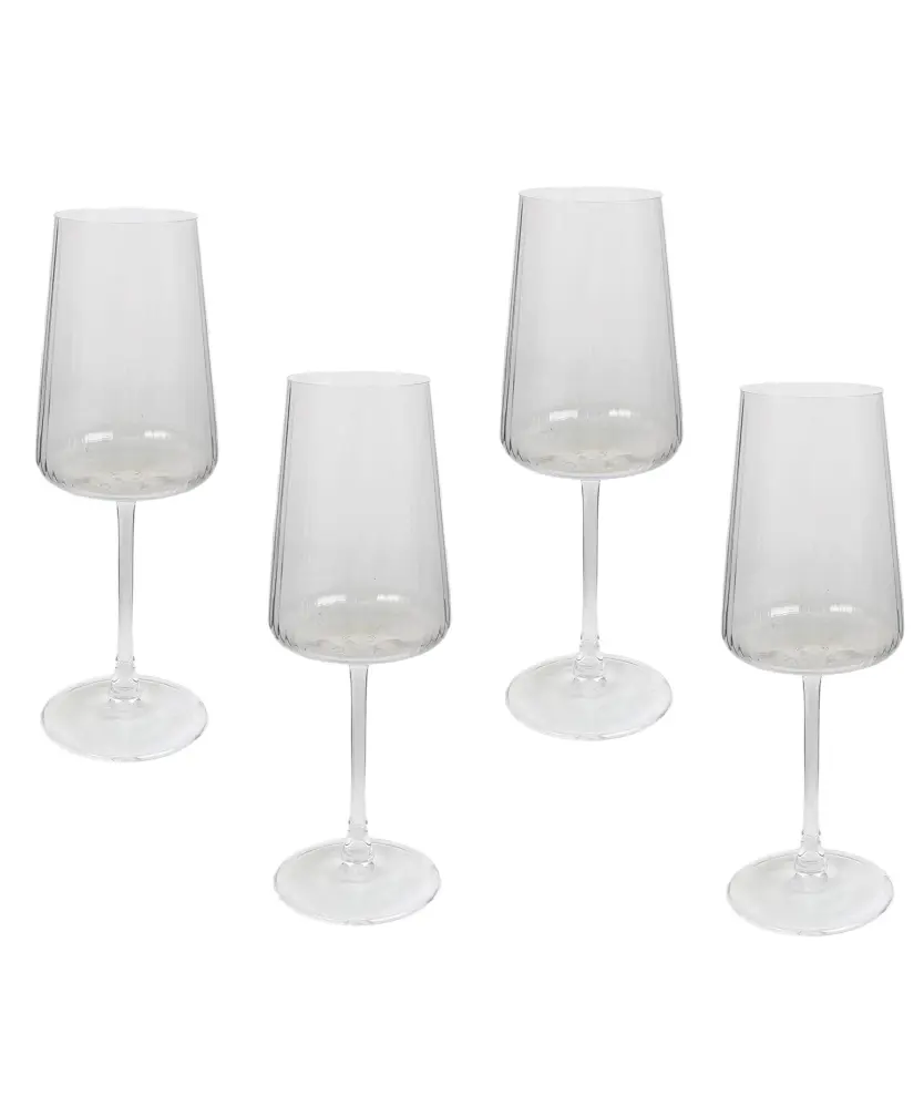 Geriffelte Weingläser, transparent