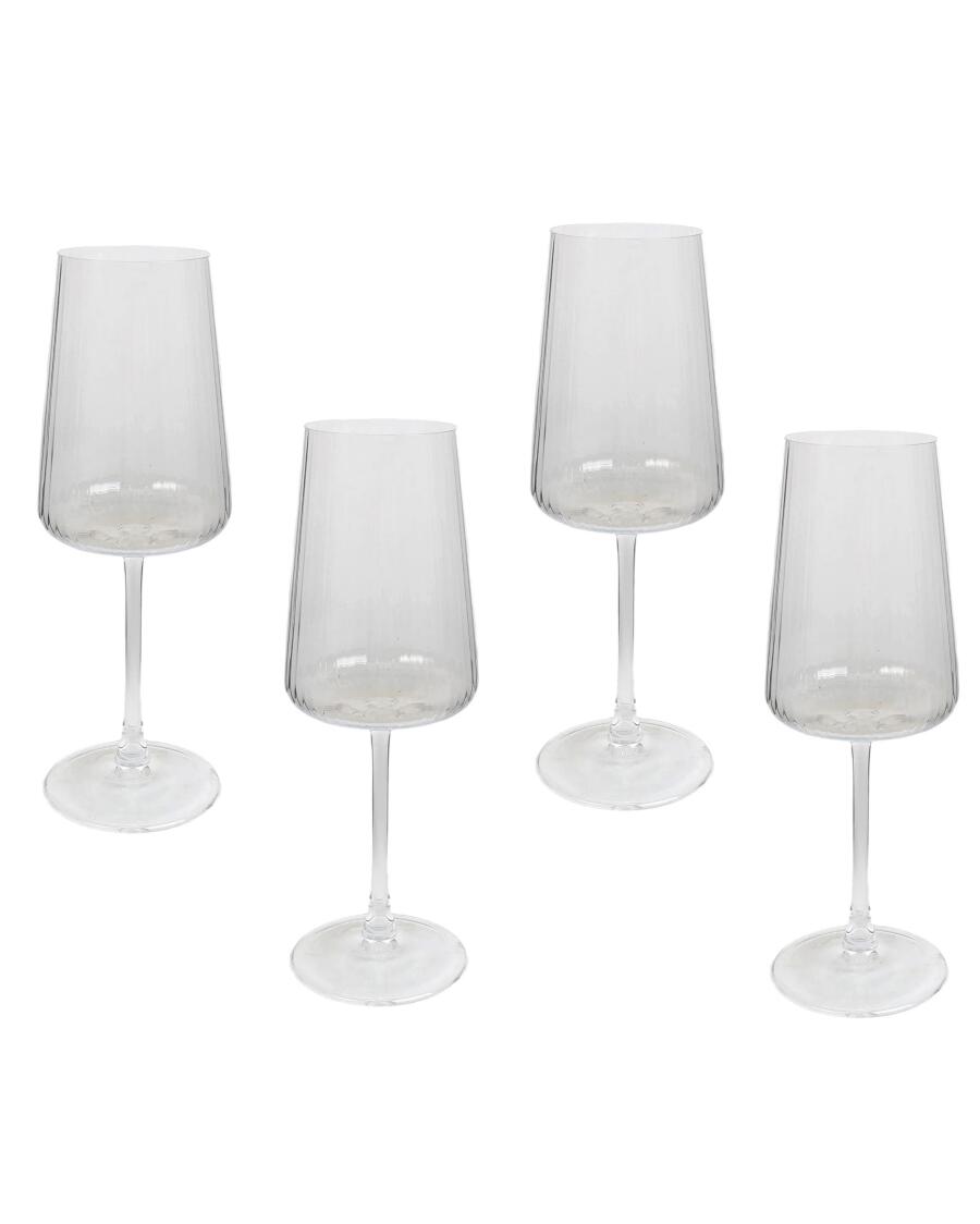 Geriffelte Weingläser, transparent