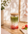 Trinkglas mit Bambusdeckel transparent