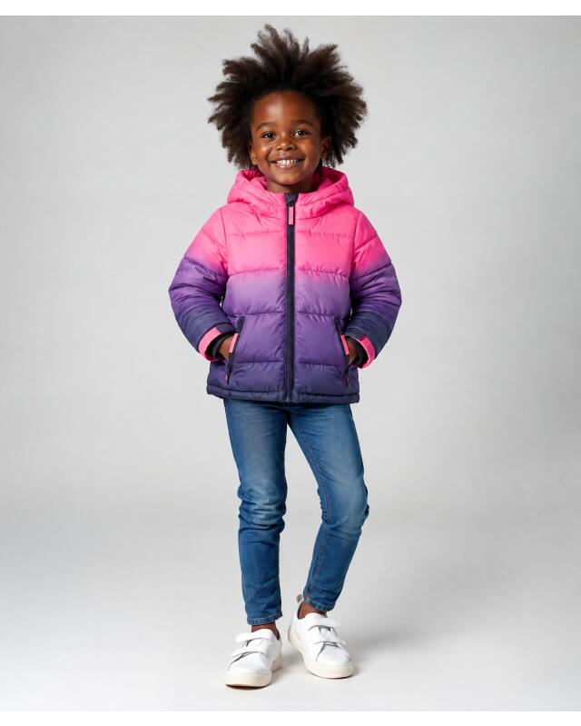 Ski jacket with gradient for girls, neon pink (KiK Skijacke mit Farbverlauf (neon pink)) — KiK, authentic German product in Morocco