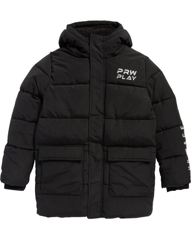 Parka matelassée à inscriptions garçon, noir (KiK Steppparka mit Schriftzügen (schwarz)) — KiK, produit allemand authentique au Maroc