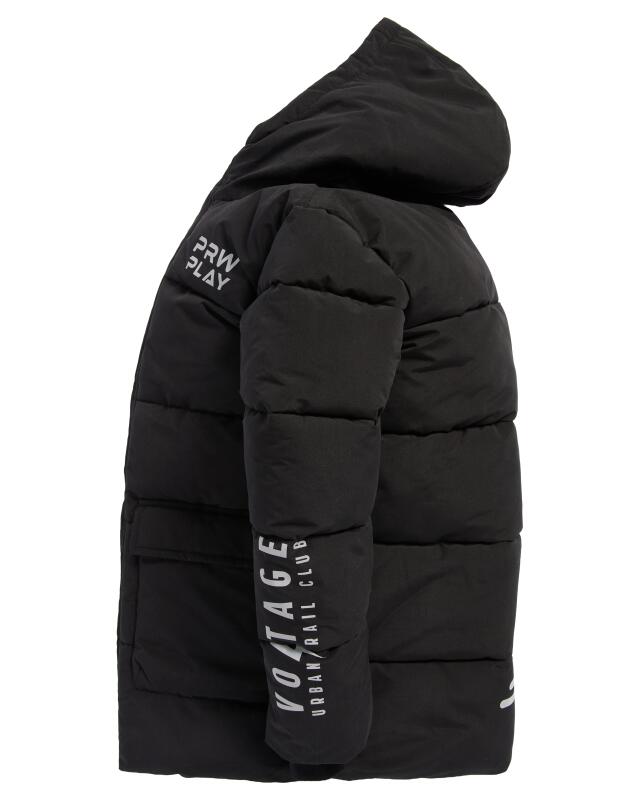 Parka matelassée à inscriptions garçon, noir (KiK Steppparka mit Schriftzügen (schwarz)) — KiK, produit allemand authentique au Maroc