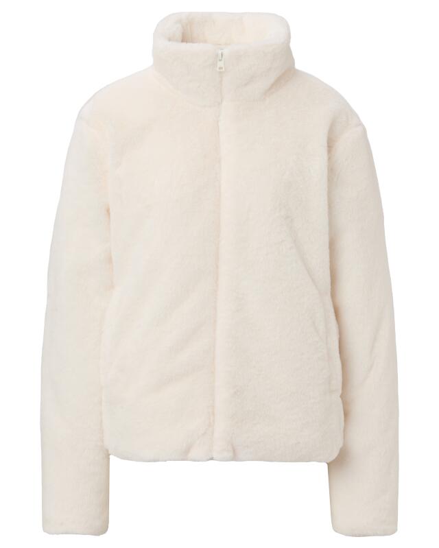 Veste en fausse fourrure femme, blanc cassé (KiK Kunstfelljacke (offwhite)) — KiK, produit allemand authentique au Maroc