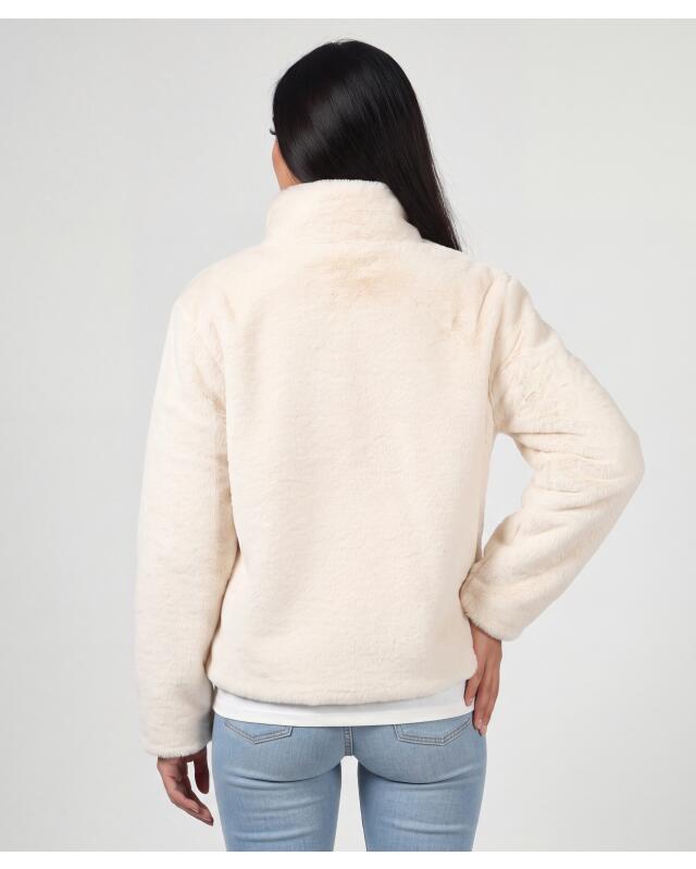 Veste en fausse fourrure femme, blanc cassé (KiK Kunstfelljacke (offwhite)) — KiK, produit allemand authentique au Maroc