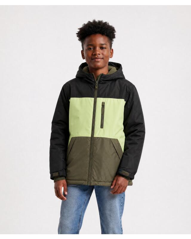 Colour-block ski jacket for boys, lime (KiK Skijacke Colour-Blocking (limette)) — KiK, authentic German product in Morocco