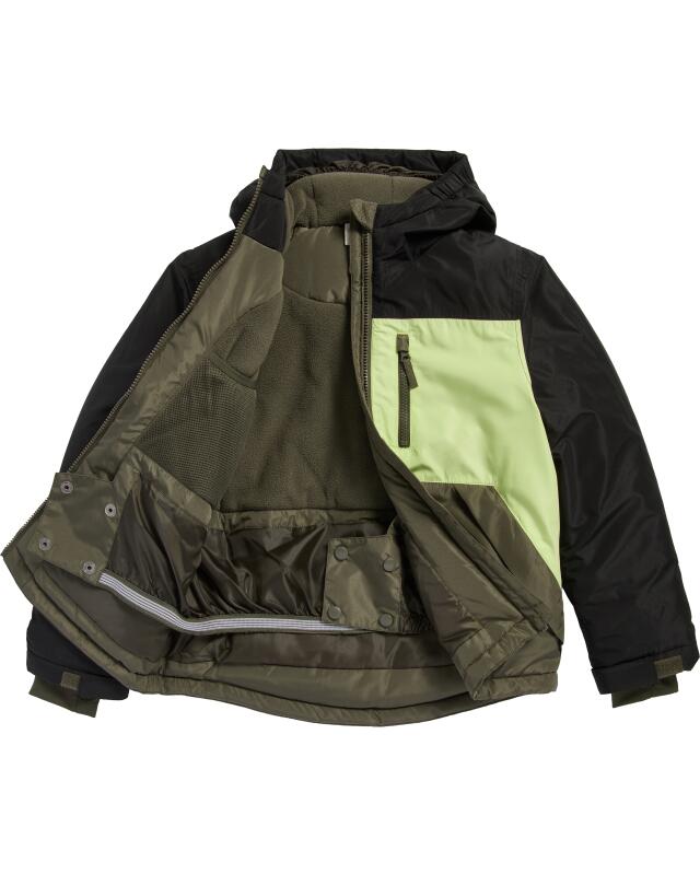 Colour-block ski jacket for boys, lime (KiK Skijacke Colour-Blocking (limette)) — KiK, authentic German product in Morocco