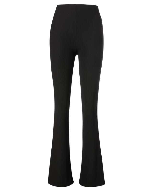 Pantalon évasé côtelé femme, noir (KiK Schlaghose gerippt (schwarz)) — KiK, produit allemand authentique au Maroc