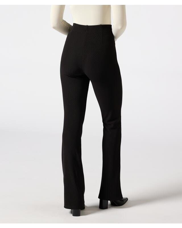 Pantalon évasé côtelé femme, noir (KiK Schlaghose gerippt (schwarz)) — KiK, produit allemand authentique au Maroc