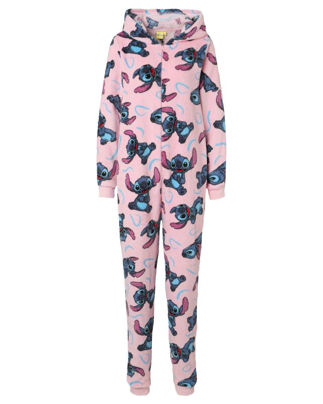 Hooded fleece jumpsuit for women, pink (KiK Fleece-Jumpsuit mit Kapuze (rosa)) — KiK, authentic German product in Morocco