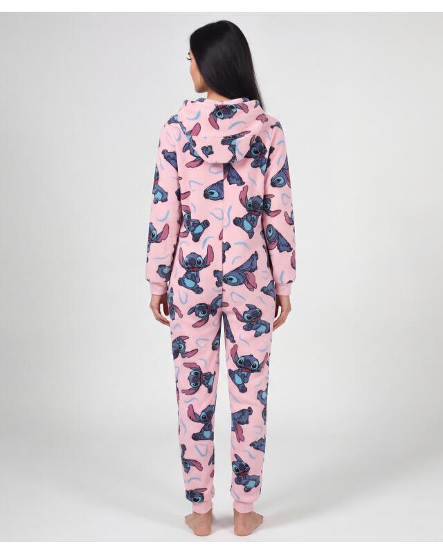 Hooded fleece jumpsuit for women, pink (KiK Fleece-Jumpsuit mit Kapuze (rosa)) — KiK, authentic German product in Morocco