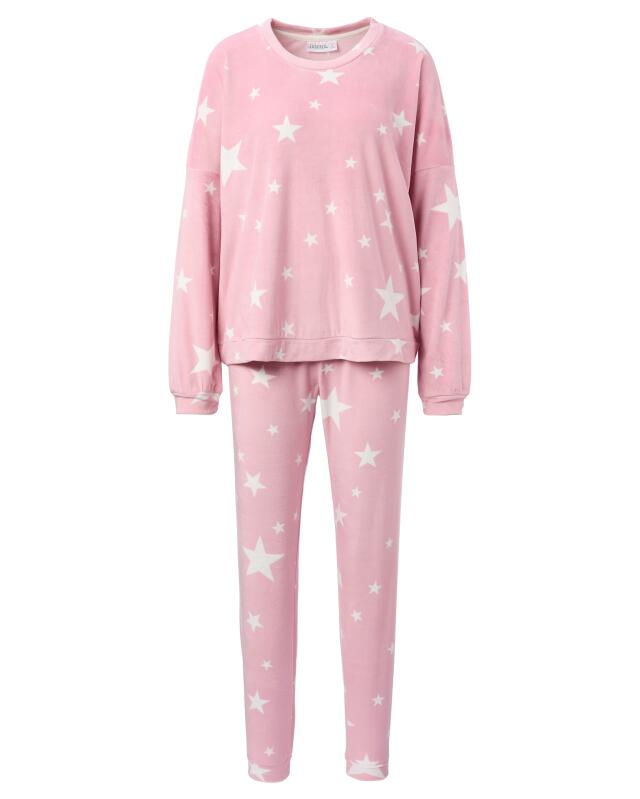 Pyjama à motif étoiles femme, rose (KiK Pyjama mit Sternenmuster (rosa)) — KiK, produit allemand authentique au Maroc